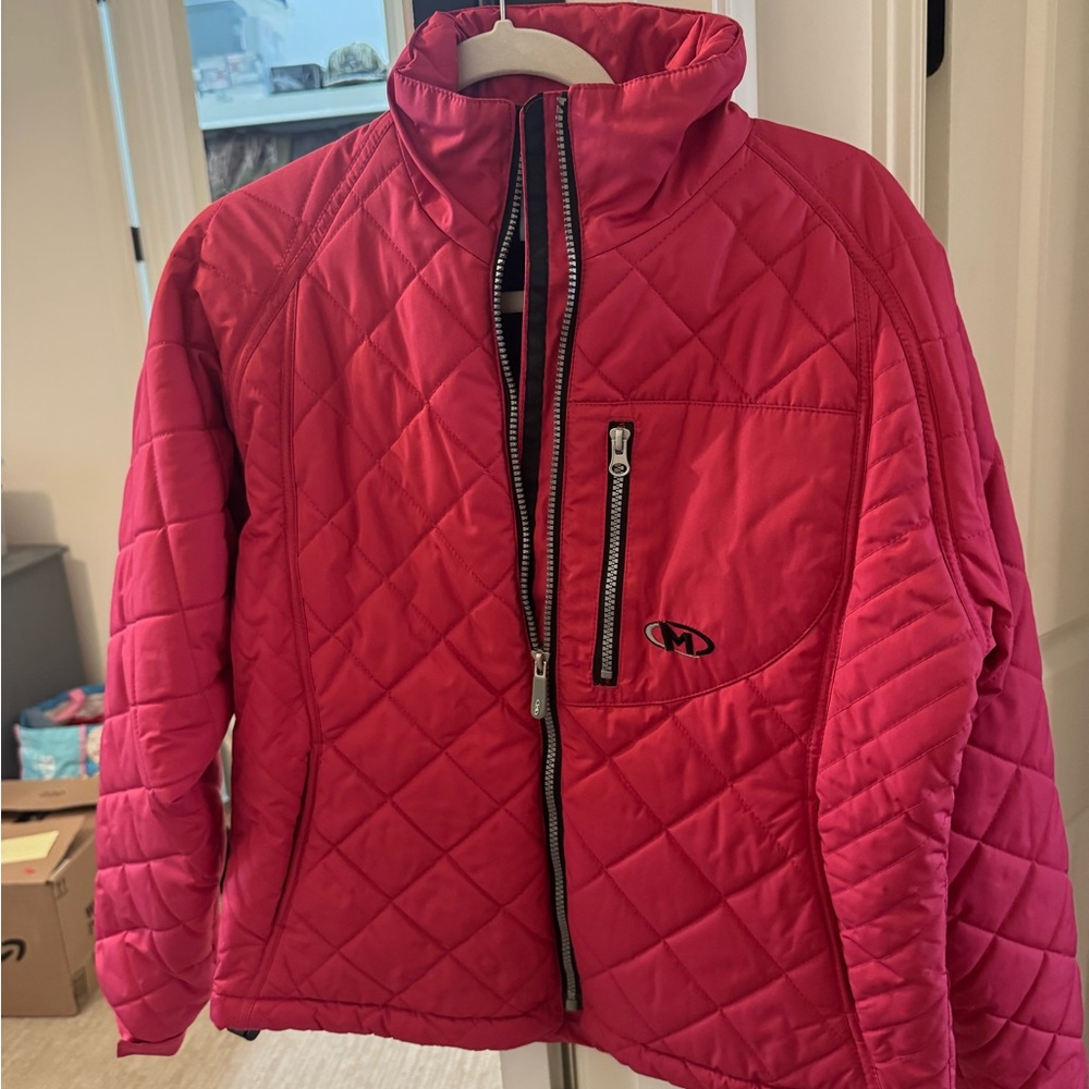 Marker women's pink thin puffer jacket quilted nylon coat size M